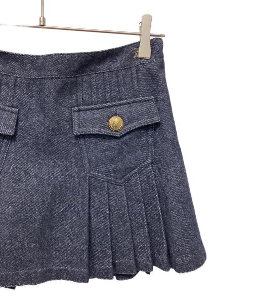 BURBERRY BLUE LABEL（バーバリー ブルー レーベル）BURBERRY BLUE LABEL (バーバリー ブルー レーベル) プリーツミニスカート インディゴ サイズ:36の古着・服飾アイテム