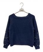 COHINAコヒナ）の古着「グラデーションパールスリーブニット」｜ブルー