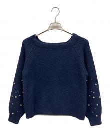 COHINA（コヒナ）の古着「グラデーションパールスリーブニット」｜ブルー