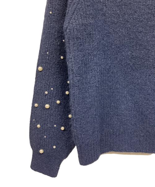 COHINA（コヒナ）COHINA (コヒナ) グラデーションパールスリーブニット ブルー サイズ:FREEの古着・服飾アイテム