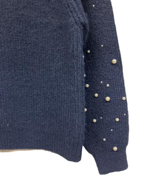 COHINA（コヒナ）COHINA (コヒナ) グラデーションパールスリーブニット ブルー サイズ:FREEの古着・服飾アイテム