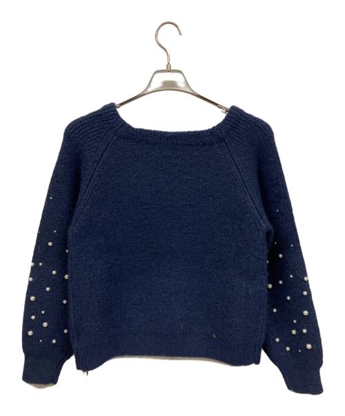 COHINA（コヒナ）COHINA (コヒナ) グラデーションパールスリーブニット ブルー サイズ:FREEの古着・服飾アイテム