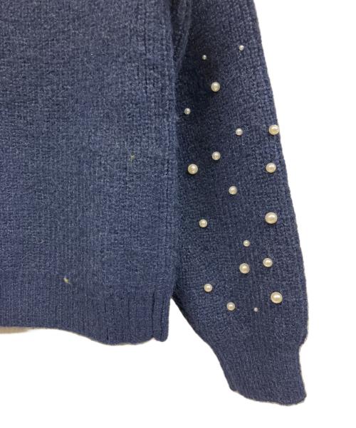 COHINA（コヒナ）COHINA (コヒナ) グラデーションパールスリーブニット ブルー サイズ:FREEの古着・服飾アイテム