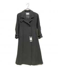 COHINA（コヒナ）の古着「セミダブルバックフレアウールコート」｜ダークグリーン