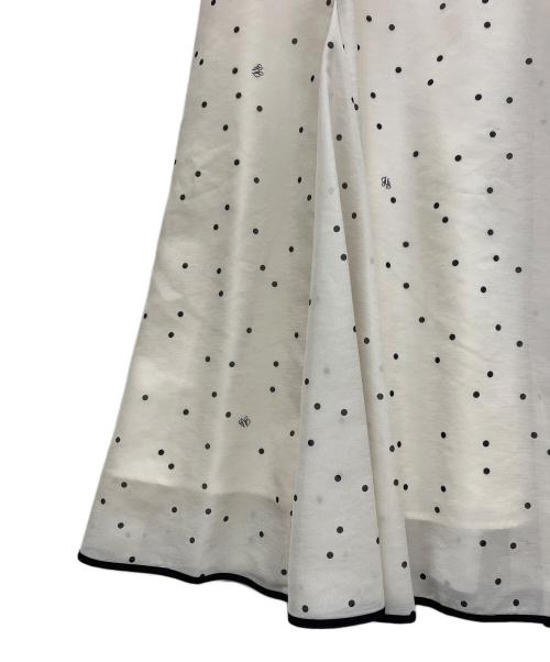 JUSGLITTY（ジャスグリッティー）JUSGLITTY (ジャスグリッティー) プリントボウタイワンピース ホワイトの古着・服飾アイテム