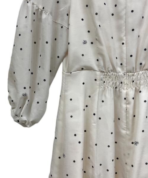 JUSGLITTY（ジャスグリッティー）JUSGLITTY (ジャスグリッティー) プリントボウタイワンピース ホワイトの古着・服飾アイテム