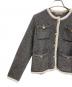 JUSGLITTY (ジャスグリッティー) ラメツイードニットジャケット グレー サイズ:2：5000円