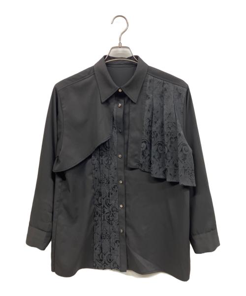 HARE（ハレ）HARE (ハレ) アシメプリーツシャツ ブラック サイズ:Freeの古着・服飾アイテム