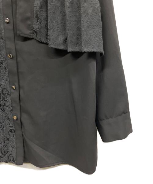 HARE（ハレ）HARE (ハレ) アシメプリーツシャツ ブラック サイズ:Freeの古着・服飾アイテム