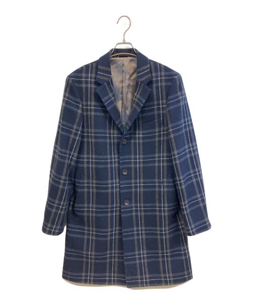 COMME CA MEN（コムサ・メン）COMME CA MEN (コムサ・メン) ツィードチェックコート ネイビー サイズ:Lの古着・服飾アイテム