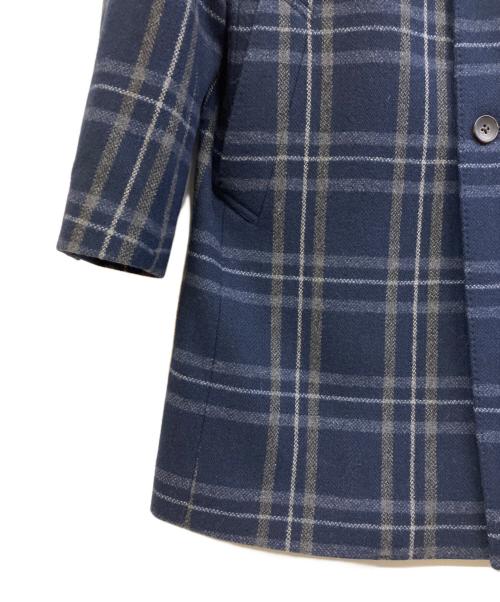 COMME CA MEN（コムサ・メン）COMME CA MEN (コムサ・メン) ツィードチェックコート ネイビー サイズ:Lの古着・服飾アイテム