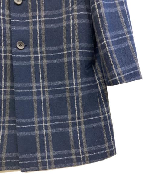 COMME CA MEN（コムサ・メン）COMME CA MEN (コムサ・メン) ツィードチェックコート ネイビー サイズ:Lの古着・服飾アイテム