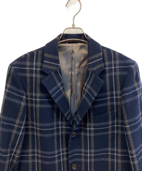 COMME CA MEN（コムサ・メン）COMME CA MEN (コムサ・メン) ツィードチェックコート ネイビー サイズ:Lの古着・服飾アイテム