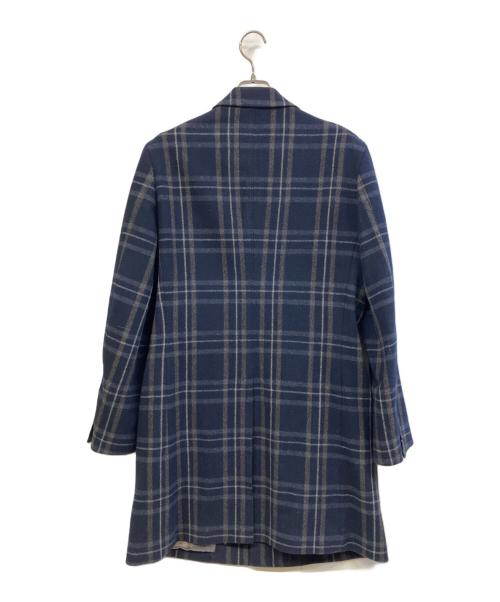COMME CA MEN（コムサ・メン）COMME CA MEN (コムサ・メン) ツィードチェックコート ネイビー サイズ:Lの古着・服飾アイテム