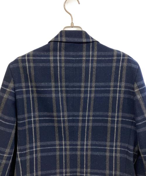 COMME CA MEN（コムサ・メン）COMME CA MEN (コムサ・メン) ツィードチェックコート ネイビー サイズ:Lの古着・服飾アイテム