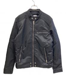 DIESEL（ディーゼル）の古着「ナイロンライダースジャケット」｜ブラック