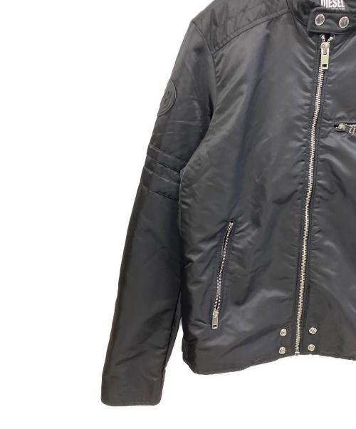 DIESEL（ディーゼル）DIESEL (ディーゼル) ナイロンライダースジャケット ブラック サイズ:Lの古着・服飾アイテム
