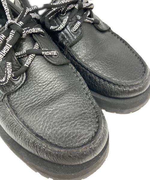 PARABOOT（パラブーツ）PARABOOT (パラブーツ) TIGHTBOOTH PRODUCTION (タイトブースプロダクション) デッキシューズ ブラック サイズ: 6の古着・服飾アイテム