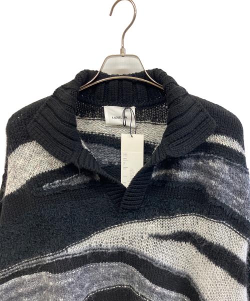 A NOVEL DAY.（ア ノーベル デイ）A NOVEL DAY. (ア ノーベル デイ) 厚手ニット ブラック×グレー サイズ:2 未使用品の古着・服飾アイテム