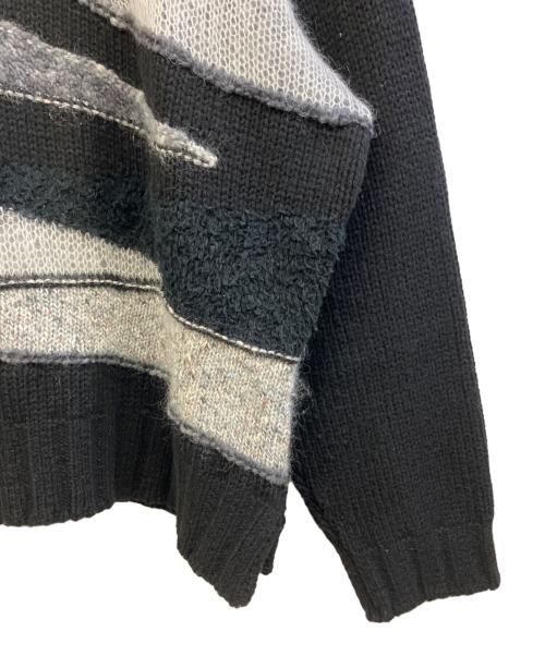 A NOVEL DAY.（ア ノーベル デイ）A NOVEL DAY. (ア ノーベル デイ) 厚手ニット ブラック×グレー サイズ:2 未使用品の古着・服飾アイテム