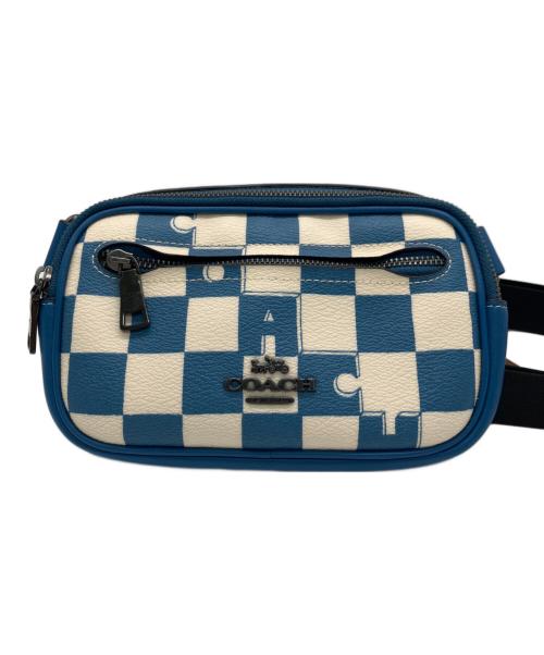 COACH（コーチ）COACH (コーチ) ボディバッグ ブルー×ホワイトの古着・服飾アイテム