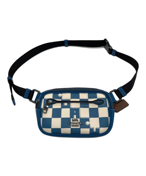 COACH（コーチ）COACH (コーチ) ボディバッグ ブルー×ホワイトの古着・服飾アイテム