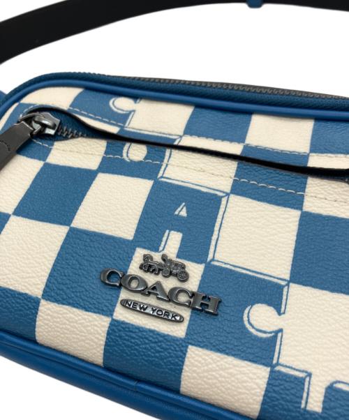 COACH（コーチ）COACH (コーチ) ボディバッグ ブルー×ホワイトの古着・服飾アイテム