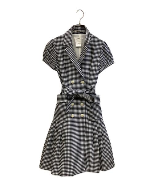 Rene（ルネ）Rene (ルネ) 半袖ワンピース ホワイト×ネイビー サイズ:36の古着・服飾アイテム