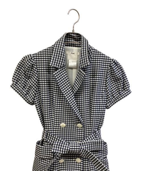 Rene（ルネ）Rene (ルネ) 半袖ワンピース ホワイト×ネイビー サイズ:36の古着・服飾アイテム
