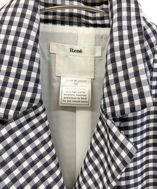 Rene（ルネ）Rene (ルネ) 半袖ワンピース ホワイト×ネイビー サイズ:36の古着・服飾アイテム