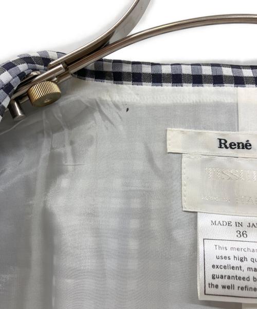 Rene（ルネ）Rene (ルネ) 半袖ワンピース ホワイト×ネイビー サイズ:36の古着・服飾アイテム