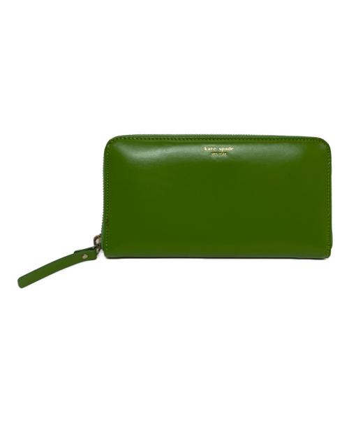 Kate Spade（ケイトスペード）Kate Spade (ケイトスペード) ラウンドファスナー財布 グリーンの古着・服飾アイテム