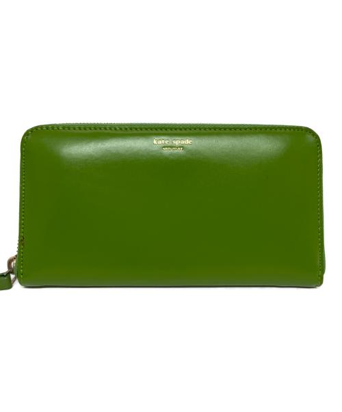 Kate Spade（ケイトスペード）Kate Spade (ケイトスペード) ラウンドファスナー財布 グリーンの古着・服飾アイテム