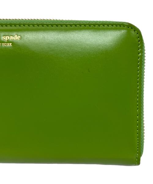 Kate Spade（ケイトスペード）Kate Spade (ケイトスペード) ラウンドファスナー財布 グリーンの古着・服飾アイテム