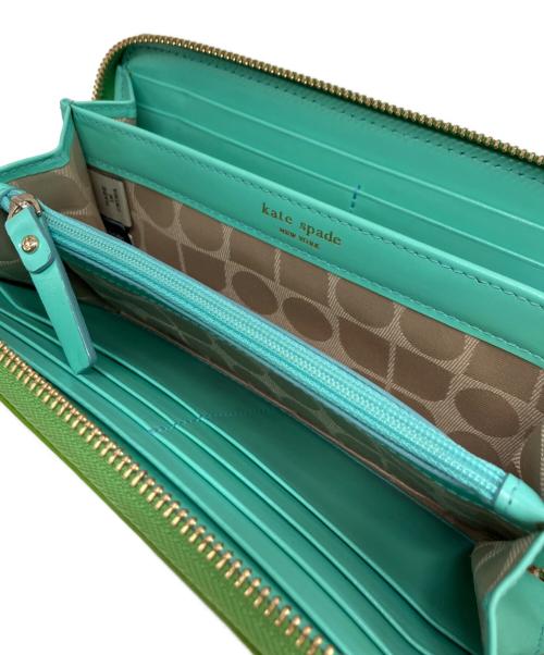 Kate Spade（ケイトスペード）Kate Spade (ケイトスペード) ラウンドファスナー財布 グリーンの古着・服飾アイテム