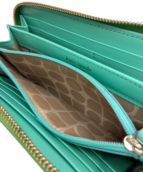 Kate Spade（ケイトスペード）Kate Spade (ケイトスペード) ラウンドファスナー財布 グリーンの古着・服飾アイテム