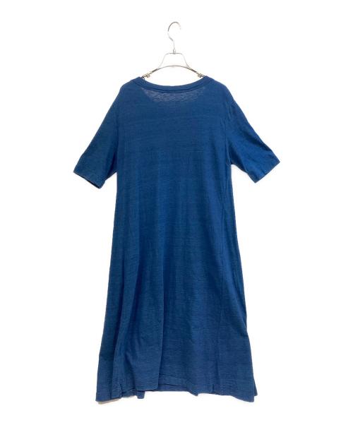 45R（フォーティファイブ・アール）45R (フォーティファイブ・アール) 半袖ワンピース ブルーの古着・服飾アイテム