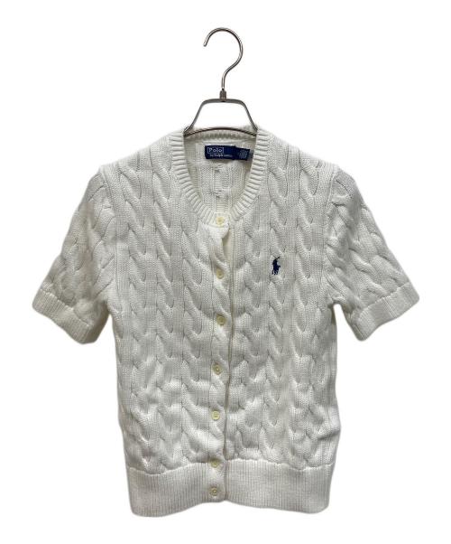 POLO RALPH LAUREN（ポロ・ラルフローレン）POLO RALPH LAUREN (ポロ・ラルフローレン) 半袖カーディガン ホワイト サイズ:Mの古着・服飾アイテム