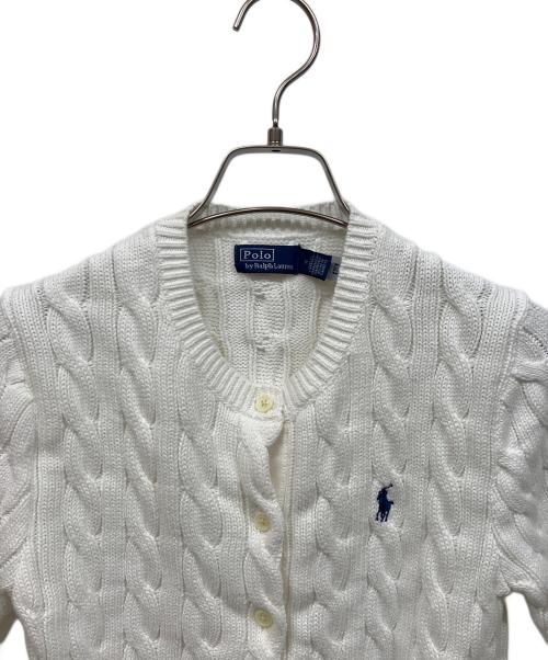 POLO RALPH LAUREN（ポロ・ラルフローレン）POLO RALPH LAUREN (ポロ・ラルフローレン) 半袖カーディガン ホワイト サイズ:Mの古着・服飾アイテム