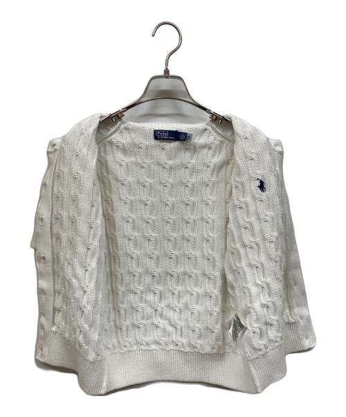 POLO RALPH LAUREN（ポロ・ラルフローレン）POLO RALPH LAUREN (ポロ・ラルフローレン) 半袖カーディガン ホワイト サイズ:Mの古着・服飾アイテム