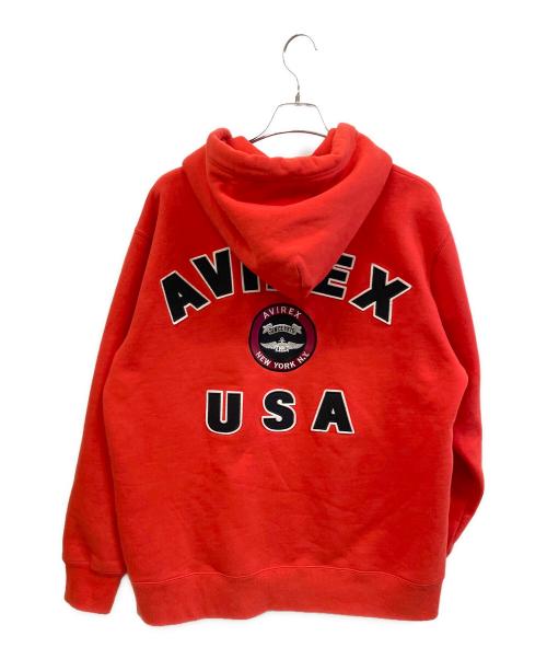 AVIREX（アヴィレックス）AVIREX (アヴィレックス) ジップパーカー レッド サイズ:2XLの古着・服飾アイテム