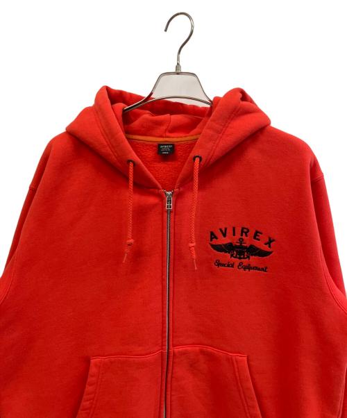 AVIREX（アヴィレックス）AVIREX (アヴィレックス) ジップパーカー レッド サイズ:2XLの古着・服飾アイテム