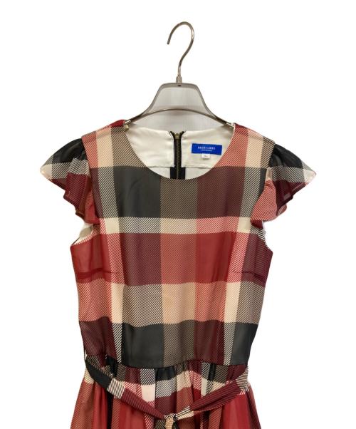 BLUE LABEL CRESTBRIDGE（ブルーレーベルクレストブリッジ）BLUE LABEL CRESTBRIDGE (ブルーレーベルクレストブリッジ) ノースリーブワンピース ブラック×ホワイト×レッド サイズ:36の古着・服飾アイテム