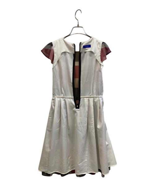 BLUE LABEL CRESTBRIDGE（ブルーレーベルクレストブリッジ）BLUE LABEL CRESTBRIDGE (ブルーレーベルクレストブリッジ) ノースリーブワンピース ブラック×ホワイト×レッド サイズ:36の古着・服飾アイテム