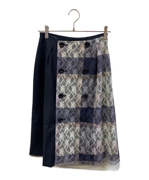BLUE LABEL CRESTBRIDGE（ブルーレーベルクレストブリッジ）BLUE LABEL CRESTBRIDGE (ブルーレーベルクレストブリッジ) 2WAYスカート ブラック サイズ:38の古着・服飾アイテム