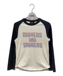 Hysteric Glamour（ヒステリックグラマー）の古着「ラグランロングスリーブカットソー」｜アイボリー×ブラック