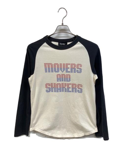 Hysteric Glamour（ヒステリックグラマー）Hysteric Glamour (ヒステリックグラマー) ラグランロングスリーブカットソー アイボリー×ブラック サイズ:FREEの古着・服飾アイテム