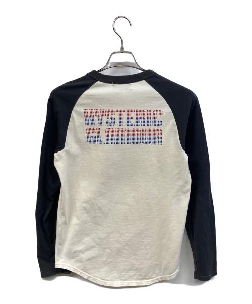 Hysteric Glamour（ヒステリックグラマー）Hysteric Glamour (ヒステリックグラマー) ラグランロングスリーブカットソー アイボリー×ブラック サイズ:FREEの古着・服飾アイテム