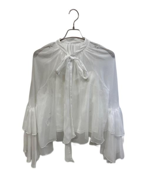 Snidel（スナイデル）Snidel (スナイデル) ラッフルミニセットアップ ホワイトの古着・服飾アイテム