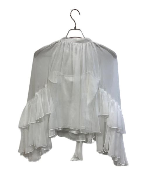 Snidel（スナイデル）Snidel (スナイデル) ラッフルミニセットアップ ホワイトの古着・服飾アイテム